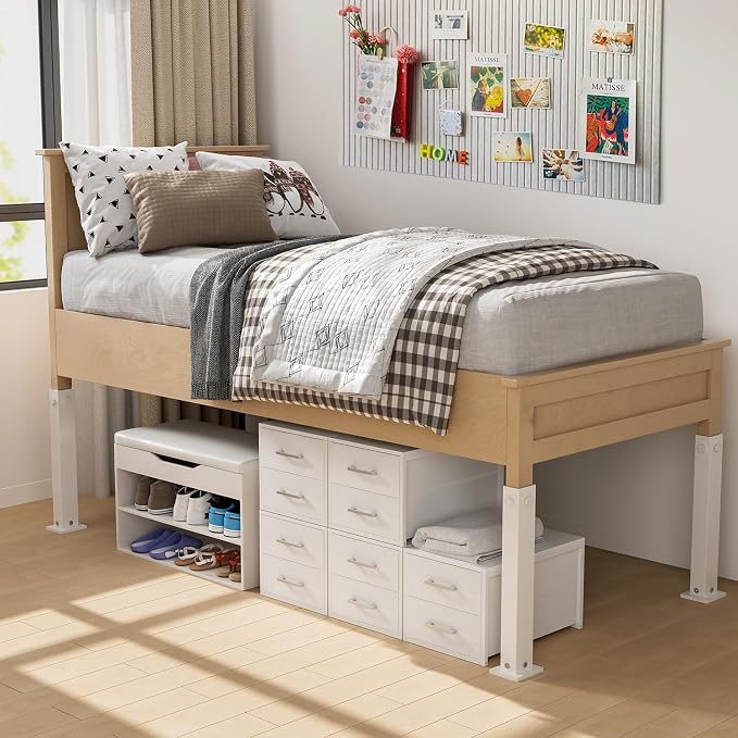 BOLUO Stackable Storage Drawers Narrow Closet Organizers and Storage Fabric White 2 Drawer Dresser for Bedroom 2 Packs Modern