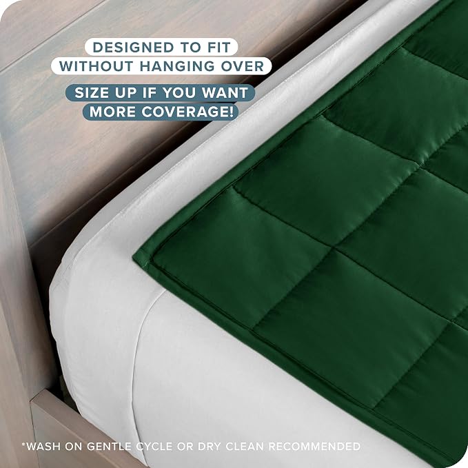 Bare Home Cotton Weighted Blanket (Forest Green, 80"x87" 25lbs) | King Size for Adults, All-Natural 100% Cotton, Premium Heavy Blanket Nontoxic Glass Beads