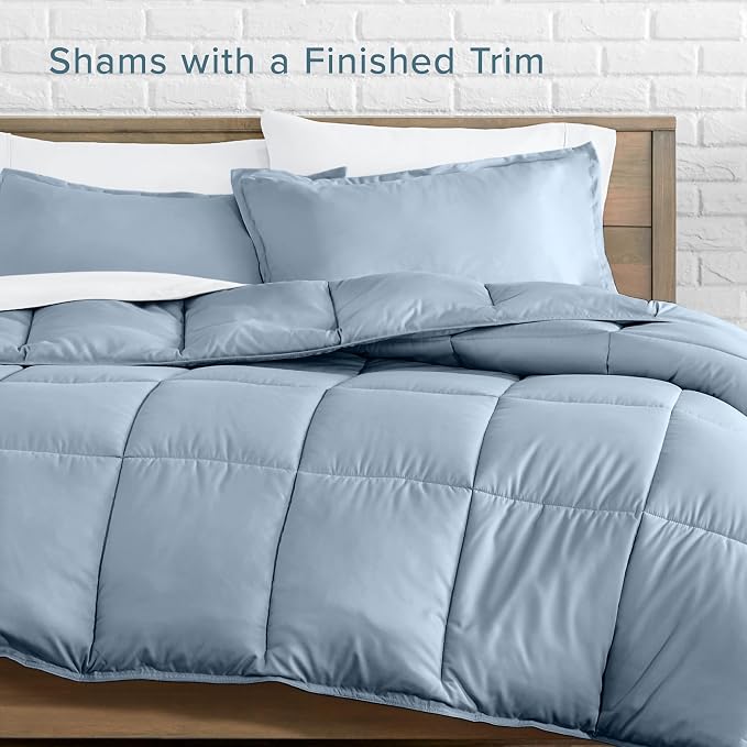 Bare Home Comforter Set - 1800 Ultra Soft (Twin/Twin XL, Dusty Blue) | All-Season, Breathable, Hypoallergenic, Premium 1800, Warm, Cozy