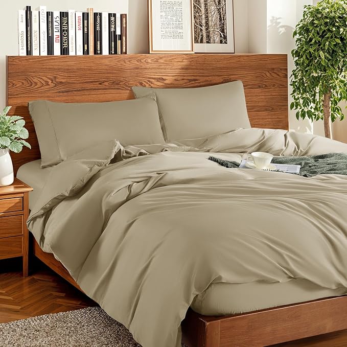 DEITAS 100% Cotton King Duvet Covers 3 Piece,1200 Thread Count，Linen | Luxury Egyptian Cotton Comforter Cover With Zipper Closure, Ultra Cooling Breathable, Hotel Bedding Duvet Covers