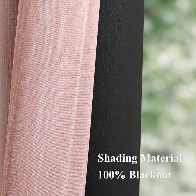 MIULEE Pink and Greyish White Ombre Blackout Curtains 52Wx84L Set of 2 | Full Room Darkening,Thermal Insulated,84 Inch Long,Grommet Drapes for Bedroom/Living Room,Modern Window Treatments