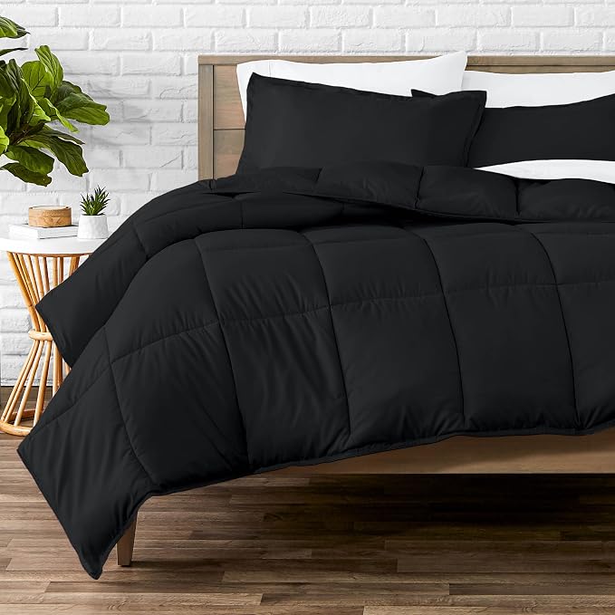 Bare Home Cal King Comforter Set - 1800 Ultra Soft (California King, Black) | All-Season, Breathable, Hypoallergenic, Premium 1800, Warm, Cozy