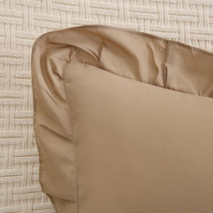 Merryword Taupe Body Pillow Cover 20x54inches Long Pillowcase Ruffled Pillowcases Shabby Chic Ruffled Fringe Decor Body Ruffled Pillow Sham Cute Pillowcase