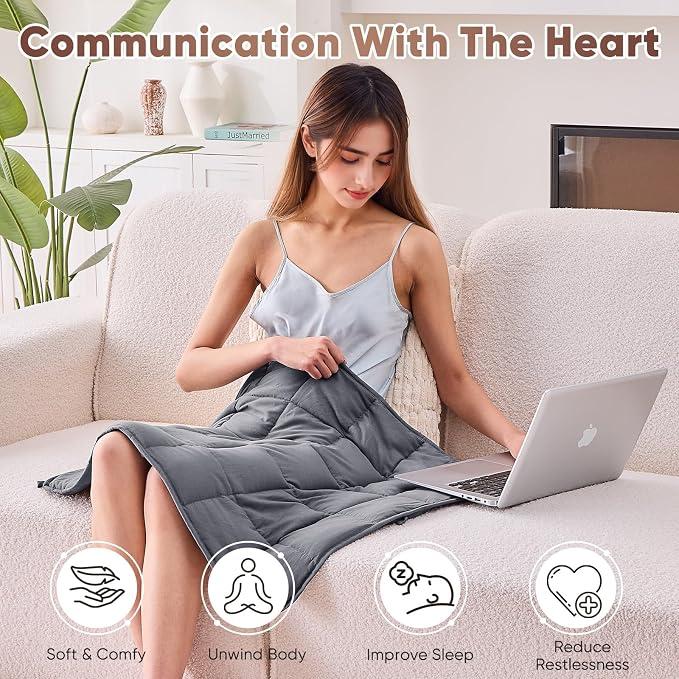 Weighted Blanket for Adults 5lbs, 29"x33", Cooling Heavy Throw Blanket, Microfiber Soft Big Blankets Weighted Comforter, Grey