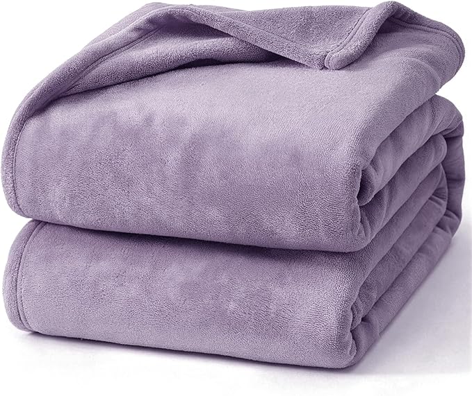 Hansleep Full Fog Purple Fleece Blanket, Soft Flannel Bed Blanket | Fuzzy Cozy Blanket 84x90 Inches, Multi-use for Bed, Sofa, Couch, Travel, Camping, All Season Warm Lightweight Cover