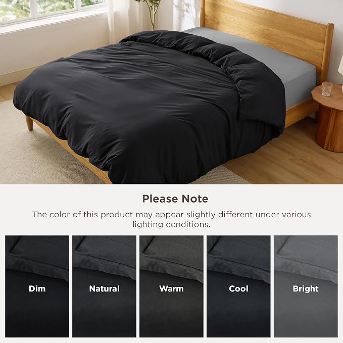 Bedsure Duvet Cover King Size, 1Pc Soft Double Brushed Bedding, Black | For Kids & Adults, 104"x90", Only 1 Comforter Cover, No Pillow Shams, Hotel Luxury, Breathable, Lightweight, Zipper Closure