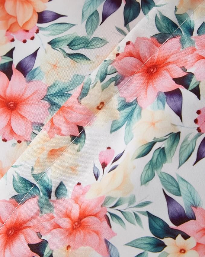Duvet Cover Full Size - Floral Duvet Cover - 3 Piece - Blush Bouquet | Soft Floral Duvet Cover 80 x 90 with 2 Pillow Shams, Zipper Closures & Ties, Floral Bedding for Women, Men, Kids & Teens