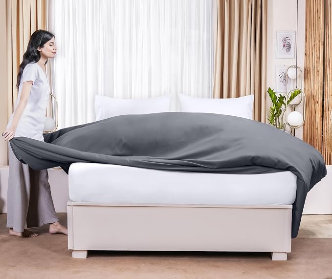 Twin XL Size Flat Sheet Only Pack of 6, Ultra Soft Hotel Sheets, Grey | Hotel Bedding, Cooling Comfort, Smooth Feel, Wrinkle & Fade Resistant, Easy Care, Long-Lasting, Machine Washable, OEKO-TEX