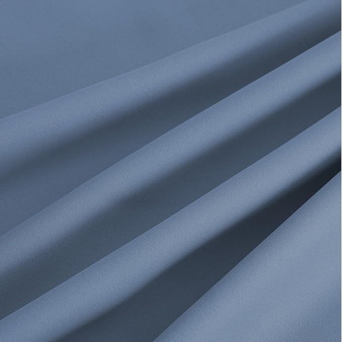 NICETOWN Stone Blue Energy Saving Drapes - Grommet Top Thermal Insulated Shades for Yard Door, Hall, Office, Flat, Garage - Durable, 1 Pair, W52 x L95