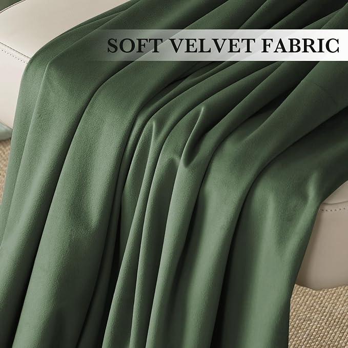 RYB HOME Velvet Curtains 120 inches Long, Extra Long High Ceiling Curtains | Thermal Insulated, Room Darkening, Luxury Decor for Villa Room Large Sliding Patior Door, Burgundy Red, W52 x L120, 2 Panels