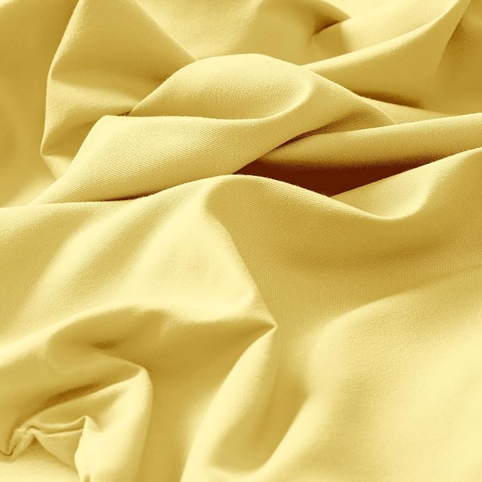 Split King Sheets for Adjustable Bed, Soft Deep Pocket Bed Sheets Set, 5PC | LuxClub Silky Fitted Sheet & Pillowcase Sets, Breathable Hotel Luxury Bedding for Mattress Wrinkle Free, Lemon