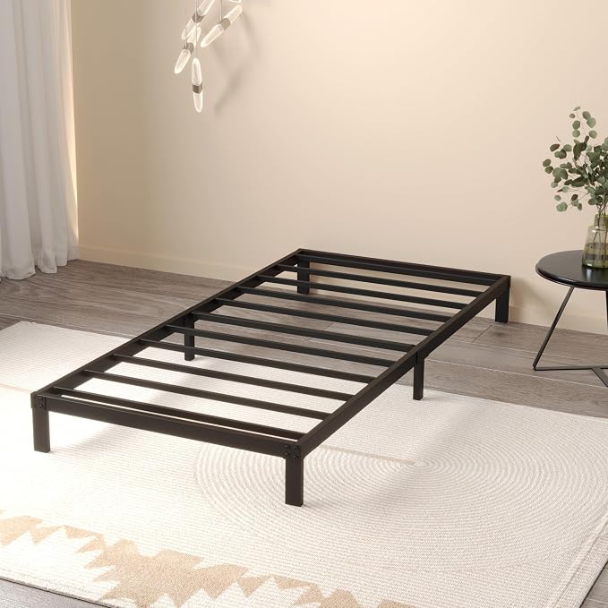 Maenizi 8 Inch Twin Bed Frame, Metal Platform Bed Frame Twin Size | No Box Spring Needed, Heavy Duty Support Up to 2500 lbs, Easy Assembly, Noise Free, Black