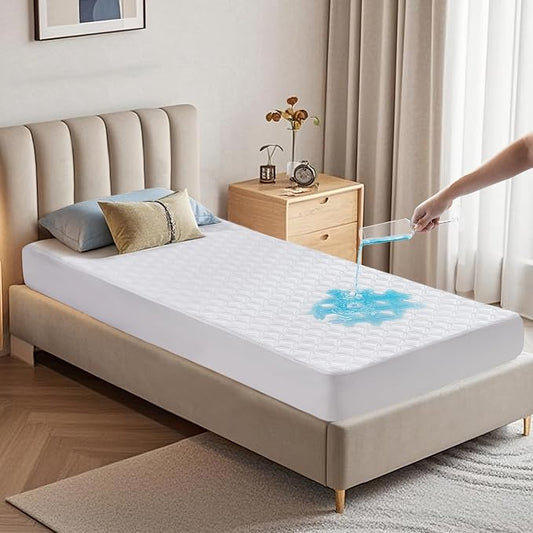 BEDLORE Waterproof Twin XL Mattress Protector, Deep Pocket, College Dorm | Soft Noiseless Breathable Bed Mattress Cover Pad, Fits 6-15 Inch Deep Mattresses, Ideal for Home Bedroom, Hotel, White