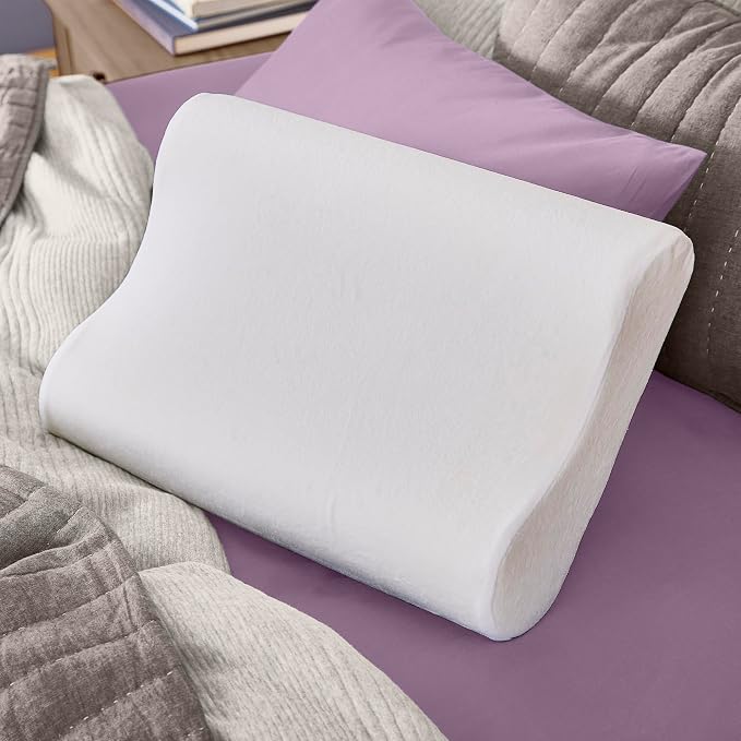Sleep Innovations Memory Foam Contour Pillow, Queen Size, Head, Neck, and Shoulder Alignment, Side and Back Sleepers, Medium Support