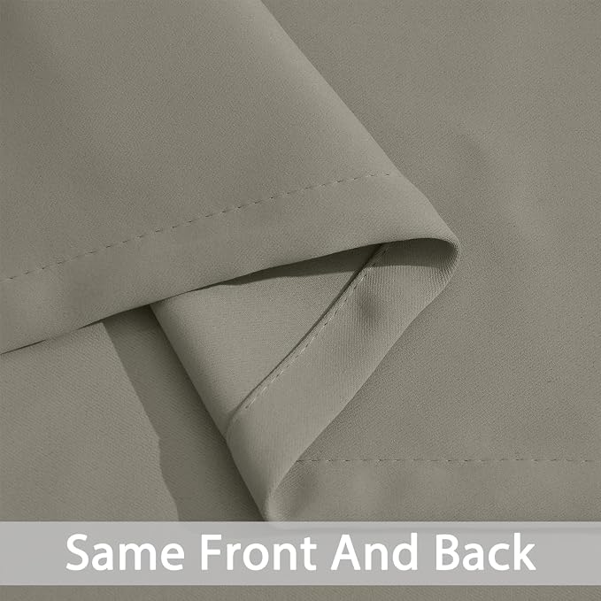 Yakamok Room Darkening Curtains 52x72 inch Length Taupe-Living Room | 2 panels,grommet blackout window treatment,thermal insulated,light blocking drapes,privacy protection,bedroom dining room