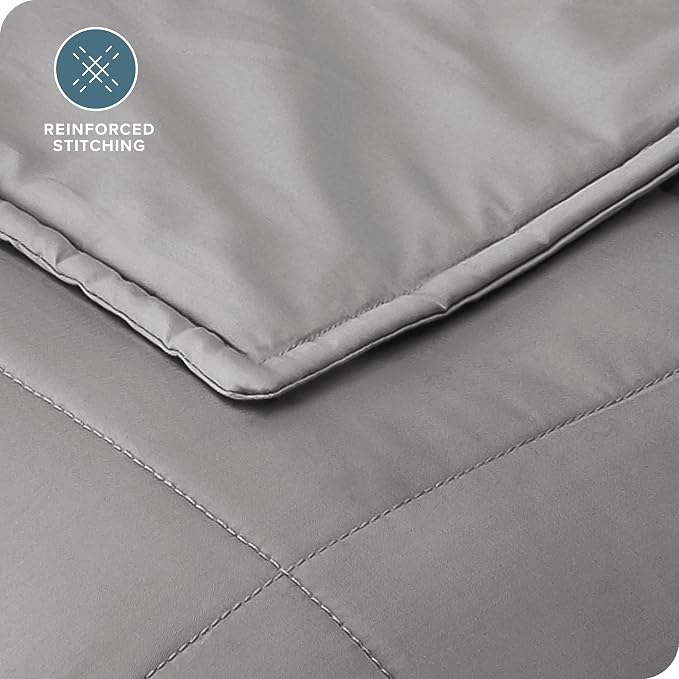 Bare Home Weighted Blanket All-Natural 100% Cotton with Nontoxic Glass Beads 40"x60" 10lbs, Light Grey | Twin or Full Size, All-Natural 100% Cotton, Premium Heavy Blanket Nontoxic Glass Beads