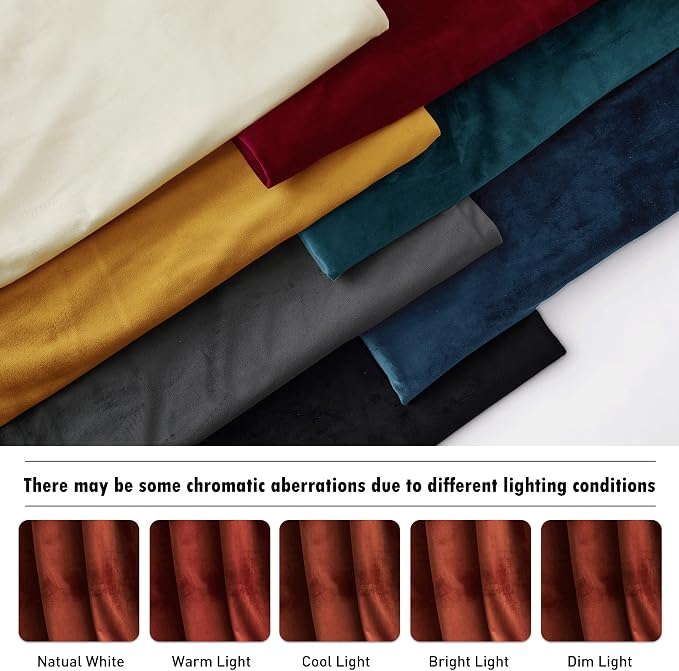 RYB HOME Rust Red Velvet Blackout Curtains 84 inches for Living Room | Thermal Insulated, Privacy UV Blocking, Noise Reducing, Energy Saving, Luxury Window Decor for Kids Room, W52 x L84, 2 Panels