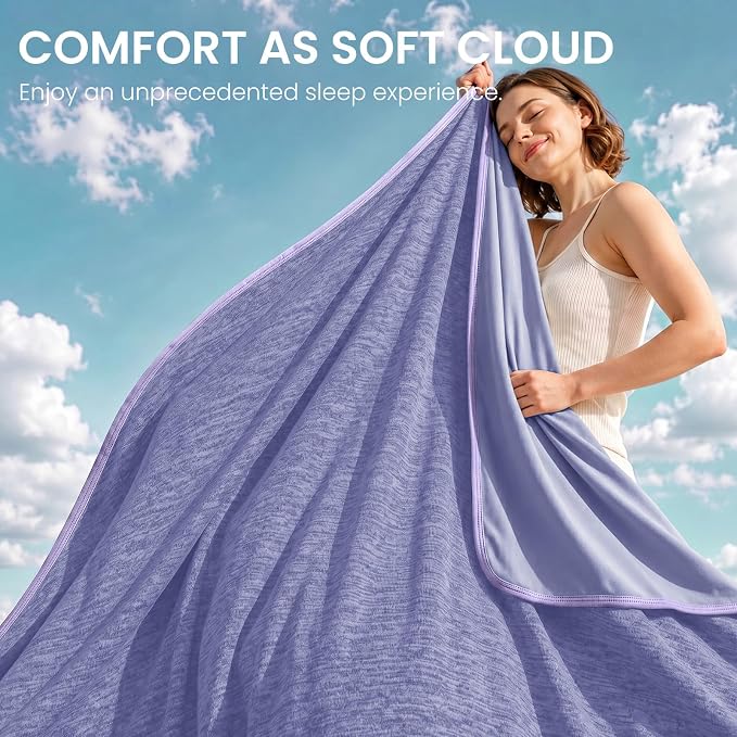 Topcee Cooling Blanket(90"x108"King Size) for Night Sweats Absorbs Heat to Keep Adults Cool on Warm Nights, Q-Max 0.5 Cooling Blankets for Hot Sleepers, Ultra-Cool Lightweight Blanket for Bed | Absorbs Heat Cold Summer Blanket for Night Sweats & Menopa...