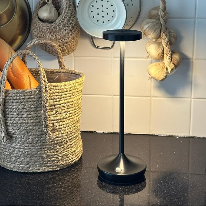 2 Pack Cordless Table Lamps, Rechargeable 6000mAh, 72H Runtime, Waterproof | Stepless Touch Dimming with 3 Color Modes & Memory Function for the Perfect Ambiance at Home, Restaurants & Patios (Black)