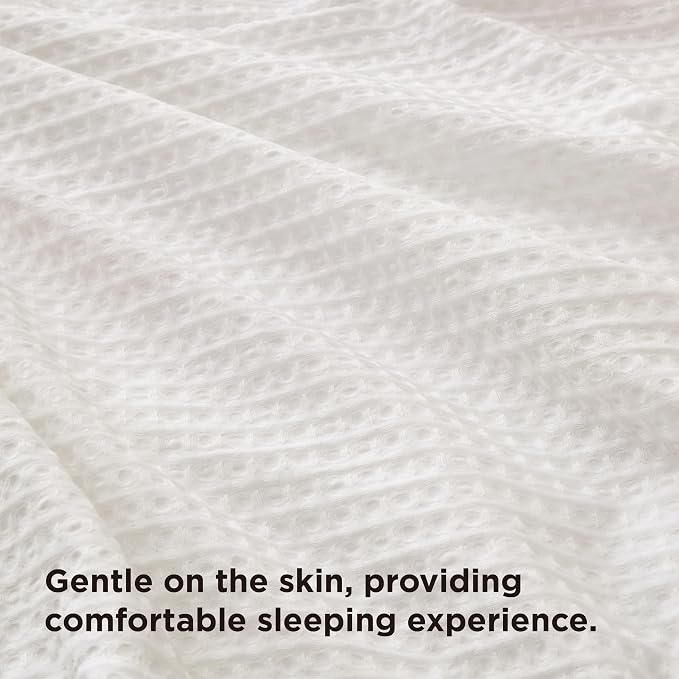 Bedsure Waffle Duvet Cover Queen Size - Only Includes 1 Duvet Cover (90"x90"), Luxury, Soft & Breathable Bedding for All Season, Wrinkle-Resistant Zipper Bedding with 8 Corner Ties, Ivory White