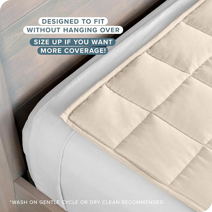 Bare Home Cotton Weighted Blanket (Sand, 80"x87" 30lbs) | King Size for Adults, All-Natural 100% Cotton, Premium Heavy Blanket Nontoxic Glass Beads