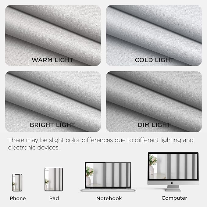 Joydeco Door Curtain Blackout Curtains for Doorway Privacy Closet Drapes | Room Divider Curtains for Bedroom Living Room, Sliding Door Curtains for Open Closet (Greyish White, 52Wx78L, 1 Panel)