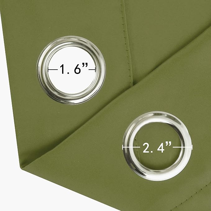 Blackout Curtains 66 x 95 inch/Olive Green Curtains Set of 2 Panels/Thermal Insulated Room Darkening Bedroom Curtains