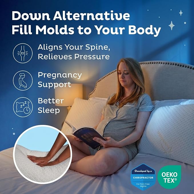 Body Pillow for Adults, Cozy Comfort Down Alternative Pregnancy Pillows - Soft, Supportive, Breathable Side Sleepers Maternity Pillow - Long Cuddle Pillow for Bed, 20x54 Full Body Pillow