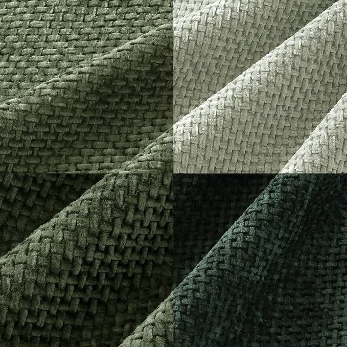 MIULEE Decorative Chenille Euro Pillow Covers Forest Green 22x22 Pack of 4 | Nordic Home Decor, Woodland Forest Bath Set, Couch Throw Pillows, Farmhouse Boho Cushion Covers for Sofa Bed Living Room