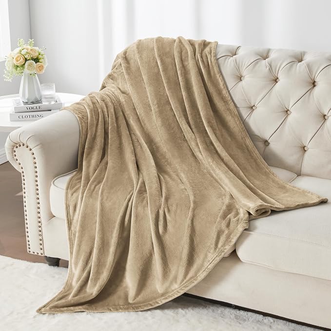 BEDELITE Fleece Blanket Soft Plush Throw for Couch Camel 50"x60" | Ultra Soft Fleece, Plush Microfiber, Lightweight Warmth, All Season Comfort, Fade Resistant, Machine Washable, Couch Sofa Bed