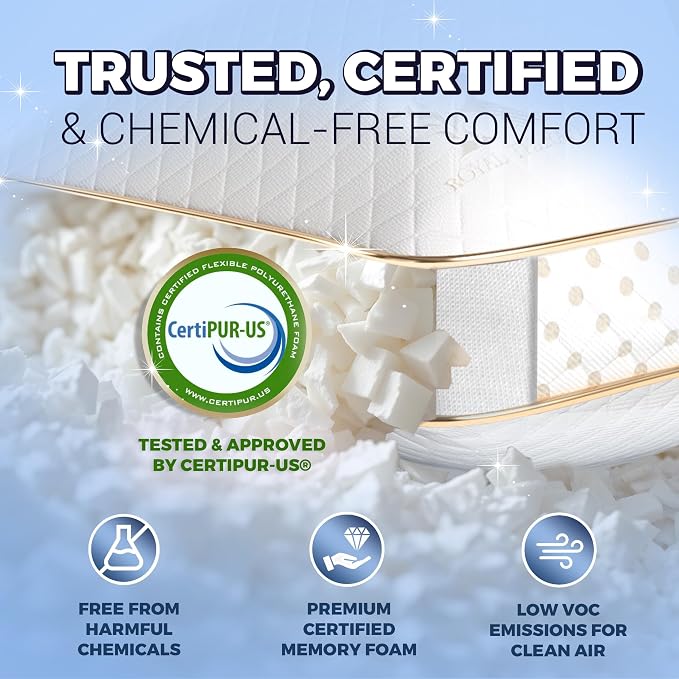 Royal Therapy 2-Pack King Memory Foam Pillow, Adjustable Shredded Odor-Free Bed Pillow for Neck & Shoulder Pain Relief, Breathable Support for Back, Stomach, Side Sleepers, AirFlowPRO