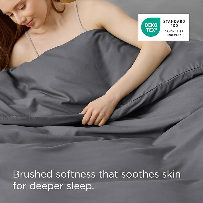 Bedsure Duvet Cover King Size, 1Pc Soft Double Brushed Bedding, Dark Grey | For Kids & Adults, 104"x90", Only 1 Comforter Cover, No Pillow Shams, Hotel Luxury, Breathable, Lightweight, Zipper Closure