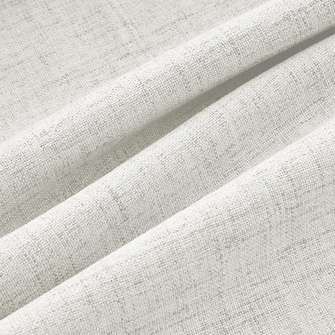 MIULEE 100% Blackout Linen Curtains 42 x 90 Inch Light Beige 2 Panels | Thermal Insulated, Room Darkening Drapes for Bedroom Living Room, Back Tab Rod Pocket Pinch Pleated, Solid Luxury Decor