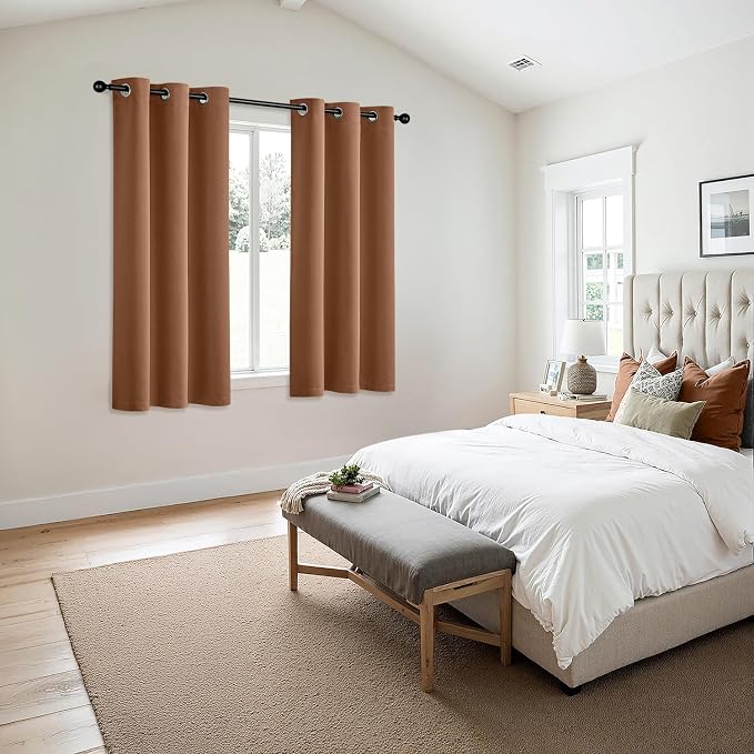MIULEE Blackout Curtains for Bedroom 2 Panels 40 x 45 Inch Long Sun Baked | Thermal Insulated, Living Room Darkening Grommet Drapes, Noise Reducing, Light Blocking Window Treatments