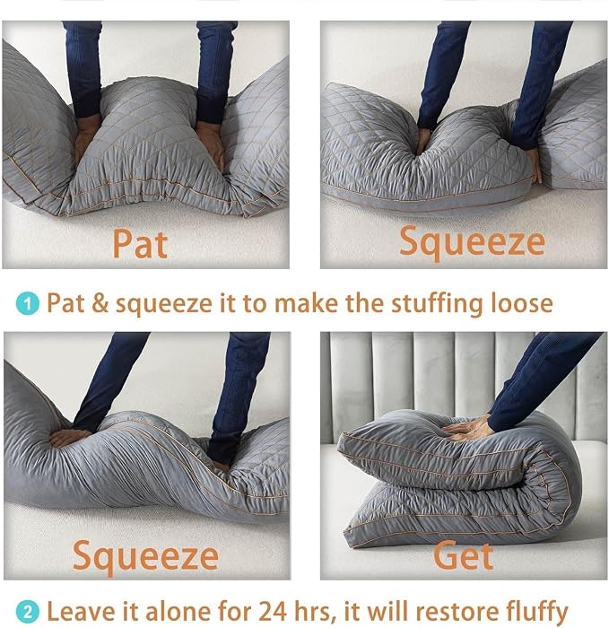 WhatsBedding Memory Foam Body Pillow with Cover, Long Bed Pillow for Adults | Breathable Removable Pillowcase, Skin-friendly, Medium-firm for Side Sleepers, Large Size Fits All