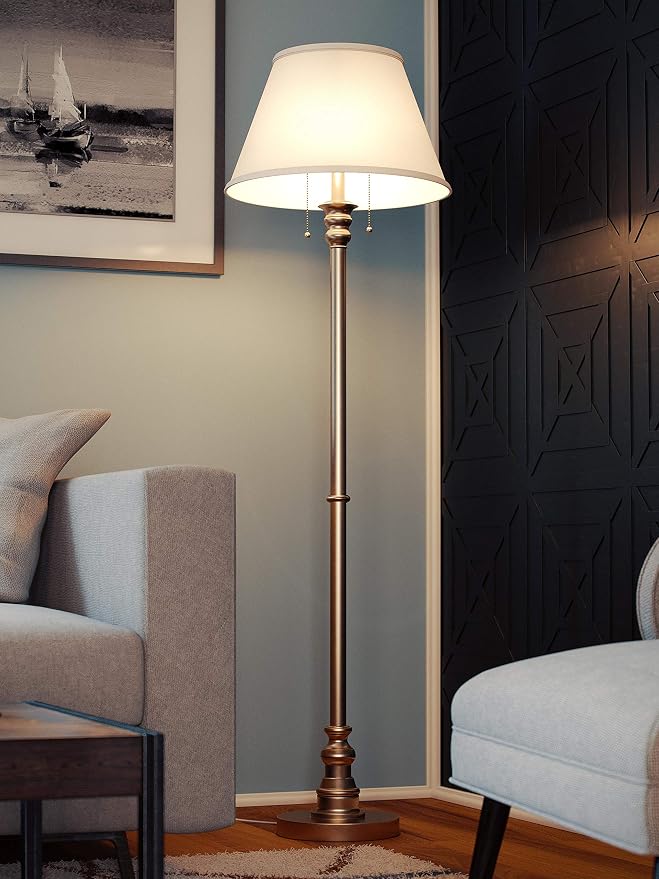 Kenroy Home Spyglass Floor Lamps, Medium, Antique Brass Finish
