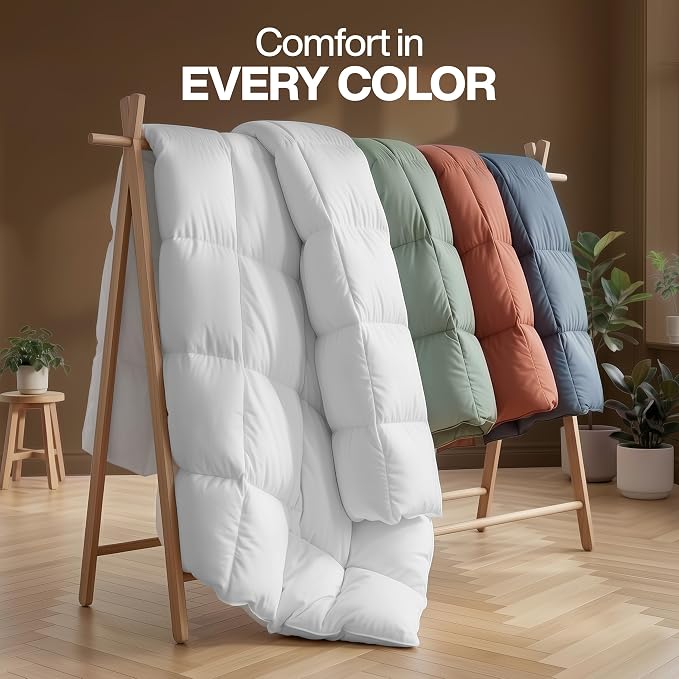 Utopia Bedding Comforter King Size, 2 Pack, Duvet Insert, White 90 x 102 in | Soft and Fluffy Down Alternative Bed Comforter, All Season, Breathable, Corner Tabs, Box Stitched, Durable, Machine Washable
