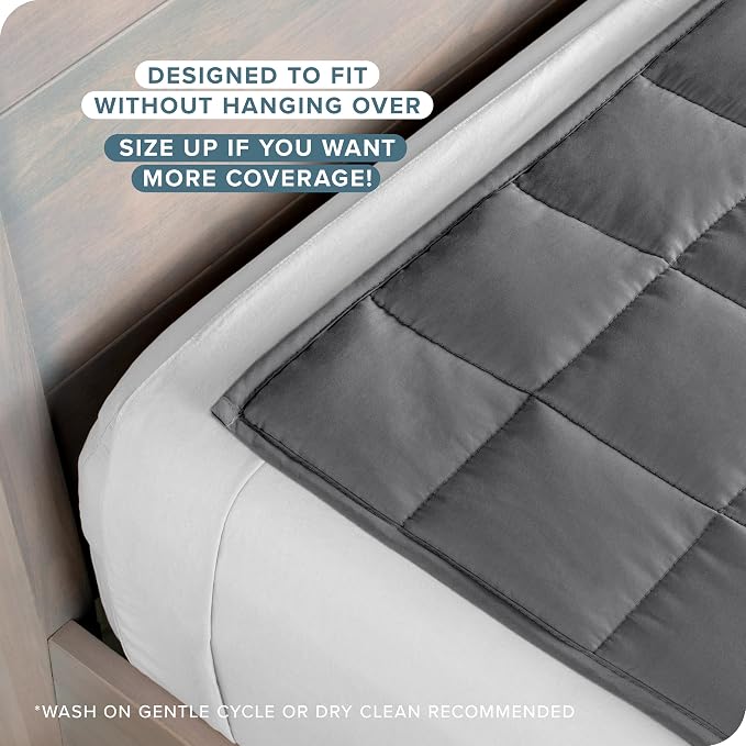 Bare Home Cotton Weighted Blanket (Grey, 60"x80" 17lbs) | Queen Size for Adults, All-Natural 100% Cotton, Premium Heavy Blanket Nontoxic Glass Beads