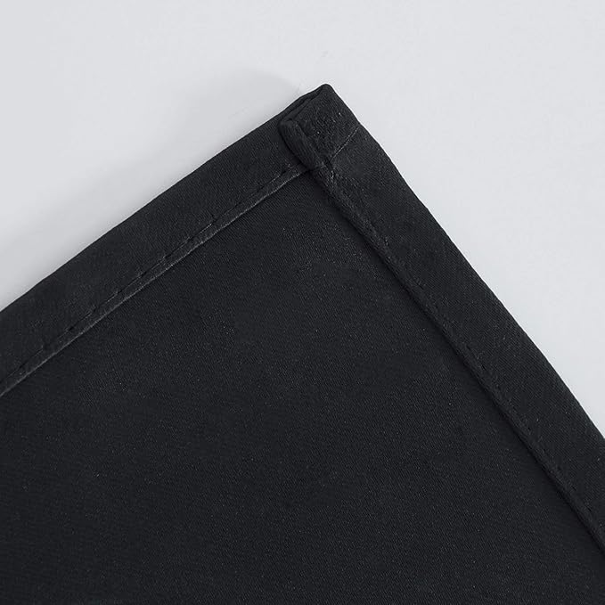 Black Thermal Blackout Curtains/52 x 45 Inch/Set of 2 Panels Room Darkening Curtains
