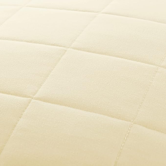 Merit Linens Classic Quilt Coverlet Soft Set in Square Stitching - King/Cal-King Yellow