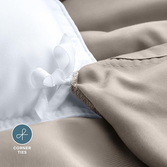 Bare Home Duvet Cover Set 1800 Ultra-Soft (California King, Khaki) | Lightweight, Cooling, Breathable, Premium 1800 Ultra-Soft, All-Season