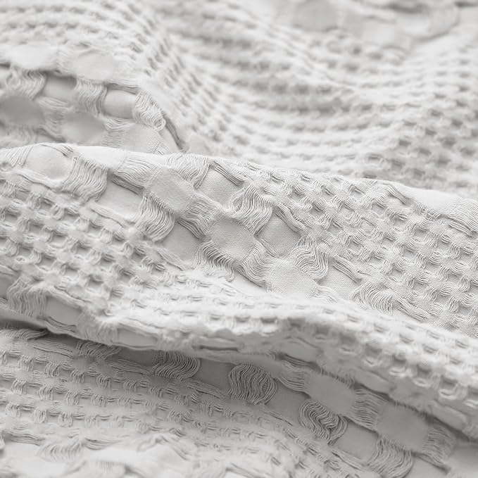 PHF 100% Cotton Waffle Body Pillowcase with Zipper, 1 Pack 20" x 54" Soft Skin-Friendly Pillow Sham, No Filling, Aesthetic Woven and Breathable Waffle Weave Body Pillow Cover for Bed, Light Grey