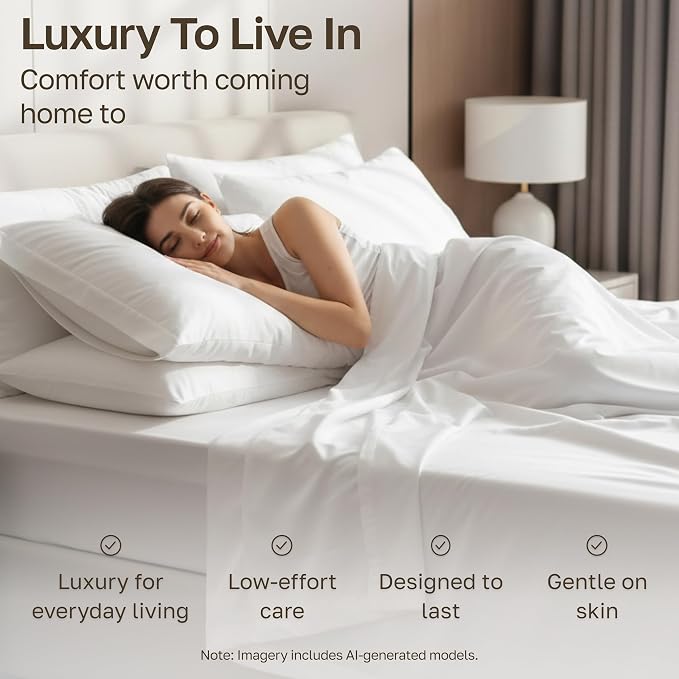 California Design Den Luxury 1000 Thread Count King Bed Sheets Set, 4 Pcs | Backed by Good Housekeeping Seal - 100% Cotton Sateen - Soft, Thick & Heavy, 16" Deep Pocket, Durable - Royal Navy Blue