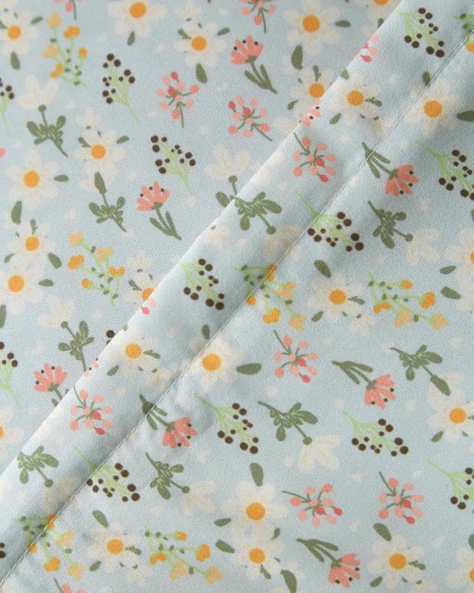 Duvet Cover Cal King - Floral Duvet Cover - 3 Piece - Sage Cottage Floral | Soft Floral Duvet Cover 104 x 98 with 2 Pillow Shams, Zipper Closures & Ties, Floral Bedding for Women, Men, Kids & Teens
