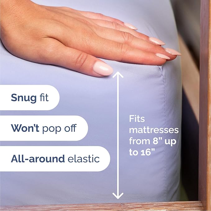 Queen Size 4 Piece Sheet Set - Comfy Breathable & Cooling Sheets - Lavender | Hotel Luxury Bed Sheets for Women & Men, Deep Pockets, Easy-Fit, Extra Soft and Wrinkle Free Sheets, Oeko-Tex Bed Sheet Set
