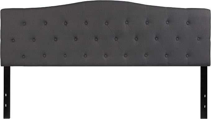 Flash Furniture Cambridge Tufted Upholstered King Size Headboard in Dark Gray Fabric