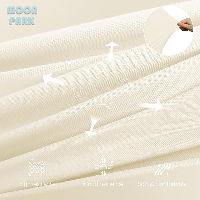 MOON PARK Pregnancy Pillows for Sleeping - U Shaped Full Body Maternity Pillow with Removable Cover - Support for Back, Legs, Belly, Hips - 57 Inch - Ivory - Cooling Cover