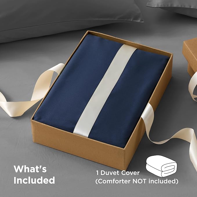 Bedsure Duvet Cover Queen Size, 1Pc Soft Double Brushed Bedding, Navy Blue | For Kids & Adults, 90"x90", Only 1 Comforter Cover, No Pillow Shams, Hotel Luxury, Breathable, Lightweight, Zipper Closure