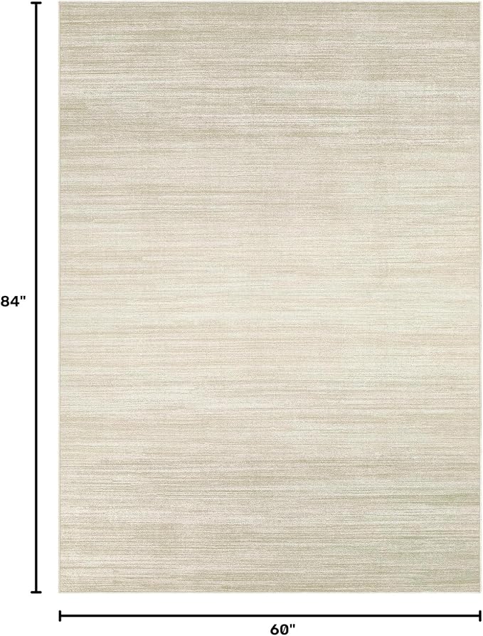 UERMEI 5x7 Washable Area Rug - Neutral Modern Abstract Living Room Rugs, Non-Slip Soft Large Indoor Floor Carpet for Bedroom Home Office & Under Dining Table Decor, Brown/Beige