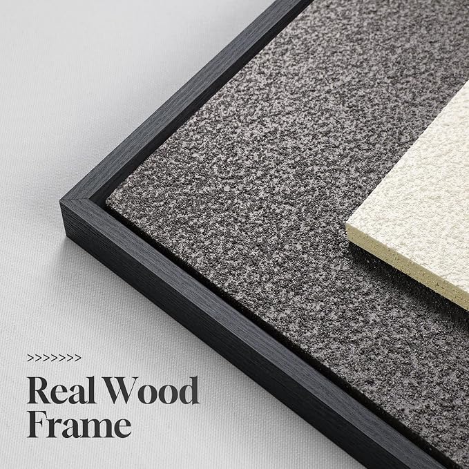 3D Textured Framed Abstract Wall Art Set, 3 Piece Modern Artwork, 16x24 In | Solid Wood Frames, Sandstone Textured Paintings, Black White Brown Sculptural Pictures Wall Decor Living Room Bedroom Office